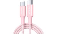 Ugreen Braided USB 2.0 Cable USB-C male - USB-C male 60W Ροζ 1m