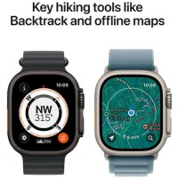 Apple Watch Ultra 3 Titanium 49mm Αδιάβροχο με eSIM και Παλμογράφο (Black Titanium Case with Black/Charcoal Trail Loop - S/M)