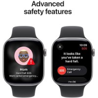 Apple Watch Series 11 Aluminium 46mm Αδιάβροχο με Παλμογράφο (Grey Aluminium Case with Black Sport Band - M/L)