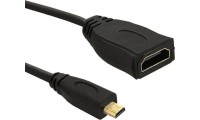 Qoltec HDMI 1.4 Cable micro HDMI male - HDMI female 0.2m Μαύρο