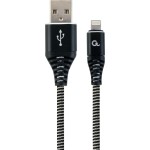 Gembird Braided USB to Lightning Cable Black,White 1m (CC-USB2B-AMLM-1M-BW)