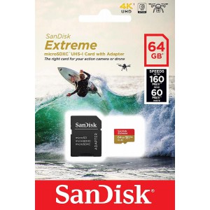 Sandisk Extreme microSDXC 64GB U3 V30 A2 with Adapter Drone
