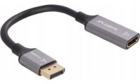 Προσαρμογέας Καλωδίου Lanberg Displayport M > Hdmi F 8k Καλώδιο 20cm Ασημί
