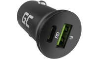 Green Cell Φορτιστής Αυτοκινήτου 38W 6A Γρήγορης Φόρτισης με Θύρες: 1xUSB 1xType-C Μαύρος