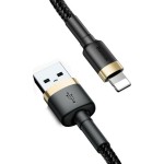 Baseus Cafule Braided USB to Lightning Cable Μαύρο/Χρυσό 2m (CALKLF-CV1)