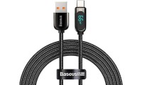 Baseus Display Braided USB 2.0 Cable USB-C male - USB-A male 66W Μαύρο 1m