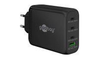 Goobay Φορτιστής Χωρίς Καλώδιο GaN με Θύρα USB-A και 3 Θύρες USB-C 100W Power Delivery / Quick Charge 3.0 Μαύρος (65555)