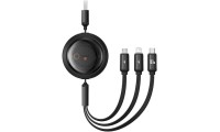 Baseus Free2draw Flat USB to Lightning / Type-C / micro USB Cable Μαύρο 1.1m