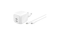Belkin BoostCharge Pro GaN USB-C 50W PD με Καλώδιο USB-C Λευκό