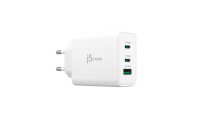 J5create Φορτιστής Χωρίς Καλώδιο GaN με Θύρα USB-A και 2 Θύρες USB-C 65W Λευκός (JUP3365E)