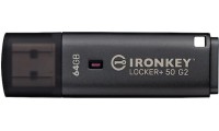 Kingston IronKey Locker+ 50 G2 64GB USB 3.2 Stick Μαύρο