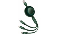 Baseus Bright Mirror 2 Retractable USB to Lightning / Type-C / micro USB Cable Πράσινο 1.1m