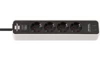 Brennenstuhl Ecolor Πολύπριζο Aσφαλείας 4 Θέσεων με 2 USB-C, Διακόπτη και Καλώδιο 1.5m