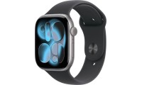 Apple Watch Series 11 Cellular Aluminium 42mm Αδιάβροχο με eSIM και Παλμογράφο (Space Grey Aluminium Case with Black Sport Band - M/L)