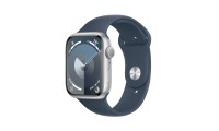 Apple Watch Series 9 Aluminium 45mm Αδιάβροχο με Παλμογράφο (Silver με Storm Blue Sport Band (M/L))