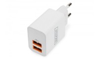 Digitus Βάση Φόρτισης με 2 Θύρες USB-A 15W σε Λευκό χρώμα (DA-10061)