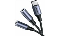 Ugreen Μετατροπέας USB-C male σε 3.5mm 2x female Γκρι
