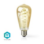 Nedis SmartLife Smart Λάμπα LED Filament 4.9W (E27 ST64) 360lm Ψυχρό/Θερμό Λευκό