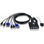 Aten 2-Port USB VGA Cable KVM Switch with Remote Port Selector