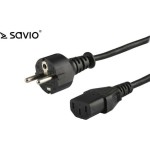 Savio Schuko male - IEC C13 female Cable 1.2m Μαύρο (CL-89)