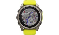 Garmin Fenix 8 Solar Titanium 51mm Αδιάβροχο Smartwatch με Παλμογράφο Sapphire Titanium With Amp Yellow