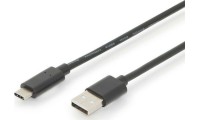 Digitus Regular USB 2.0 Cable USB-C male - USB-A male Μαύρο 3m