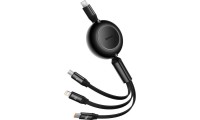 Baseus Bright Mirror 2 Retractable USB to micro USB / Type-C / Lightning Cable Μαύρο 1.1m