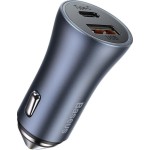Baseus Φορτιστής Αυτοκινήτου 40W 3A Γρήγορης Φόρτισης με μία Θύρα: 1xUSB Γκρι