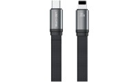 WK WDC-155 Braided / Flat USB-C to Lightning Cable 20W Μαύρο 1.5m