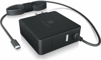 Icy Box Φορτιστής με Ενσωματωμένο Καλώδιο USB-C 90W Power Delivery Μαύρος (IB-PS101-PD)