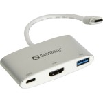 Sandberg USB-C Docking Station με HDMI 4K PD Ασημί (136-00)
