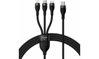 Baseus Flash Series II Braided USB to Lightning / Type-C / micro USB Cable Μαύρο 1.5m