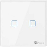 Sonoff Διακόπτης (RF 433MHz) Αφής με Πλαίσιο Φωτιζόμενος Διπλός Λευκός (TXT2EU2C-RF)