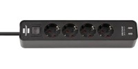 Brennenstuhl Πολύπριζο 4 Θέσεων με 2 USB-A και Διακόπτη