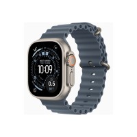 Apple Watch Ultra 3 Titanium 49mm Αδιάβροχο με eSIM και Παλμογράφο (Natural Titanium Case with Anchor Blue Ocean Band)