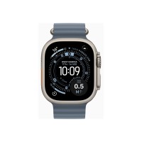 Apple Watch Ultra 3 Titanium 49mm Αδιάβροχο με eSIM και Παλμογράφο (Natural Titanium Case with Anchor Blue Ocean Band)