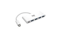 Eaton Tripp Lite series 4-Port USB-C Hub, USB 3.x (5Gbps), 4x USB-A Ports, 60W PD Charging, White