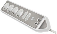 Brennenstuhl Πολύπριζο 6 Θέσεων με 2 USB-A και Καλώδιο 2m Ασημί